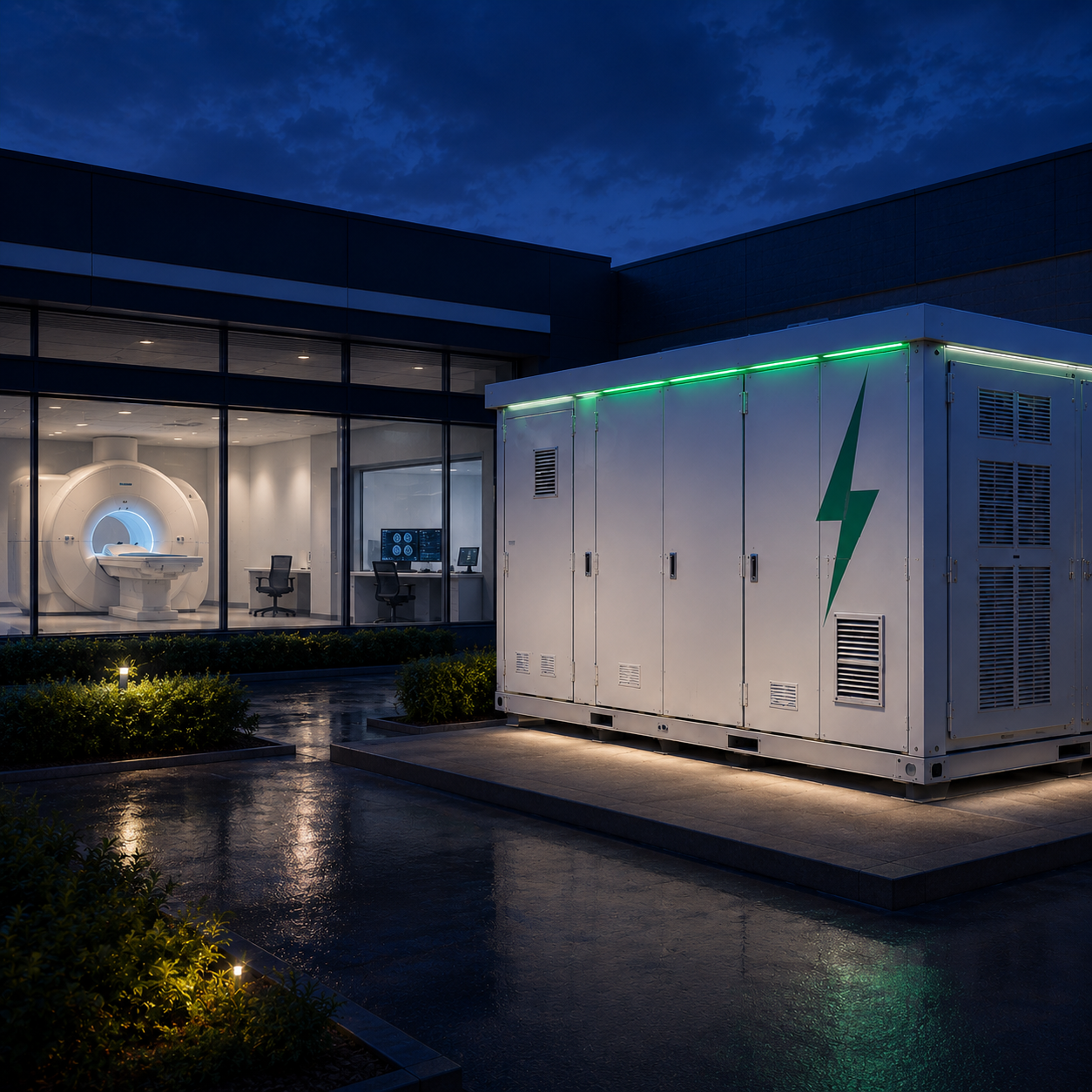 Centro de diagnóstico por imagem apoiado por sistema BESS de grande porte